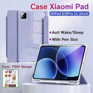 Ốp điện thoại Xiaomi Pad 8 11.2 inch có khe cắm bút Vỏ bảo vệ từ tính cho Xiaomi MiPad 8 Pro có mặt sau trong suốt