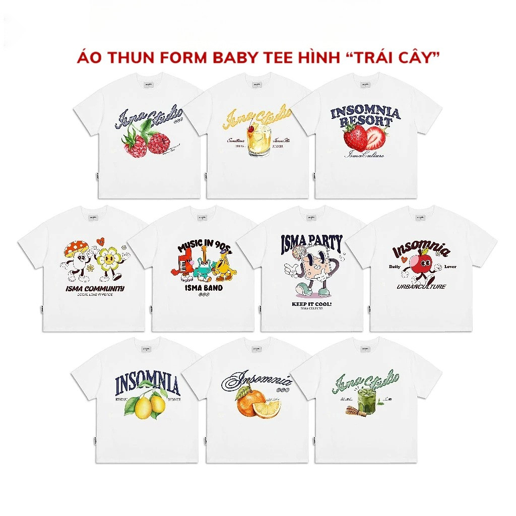 （Giao hàng 24h）Angela Áo thun Boxy form rộng Summer Collection Local Brand Unisex Áo thun trái cây nhiệt đới