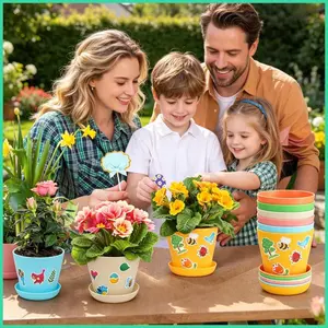 Chậu Hoa Thủ Công Cho Trẻ Em Nhiều Màu Sắc Giáo Dục DIY Ngộ nghĩnh Cây Nồi Dán Bộ Dành Cho Trẻ Em 4 Tuổi Handmade sonlekvn