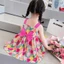 PYCOU Váy đi biển cho bé gái, Váy chữ A hoa Tulip mềm mại, Váy dạ hội thoáng khí phong cách công chúa mùa hè