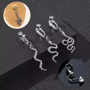 PNPIA- Giả Bụng Rắn Pha Lê Giả Bụng Giả Xuyên Kẹp Trên rốn Rốn Giả Pircing Sụn Bông Tai Kẹp Cơ Thể Xuyên Trang Trí