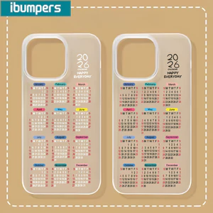 Ibumpers Ốp Điện Thoại Thanh Lịch Thẩm Mỹ 2026 Lịch Đơn Giản Trong Suốt Mờ Mềm Cao Cấp Vỏ Chống Sốc Cho iPhone 11 12 13 14 15 16 17 Pro Max IP 7 8 Plus Iphon X XS XR