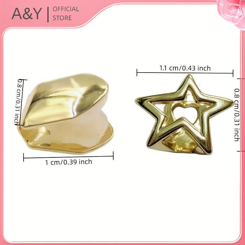 A & Y Grillz Răng Miệng Phong Cáchpunk Y2K Với Biểu Tượng Pentagram Cho Nữ