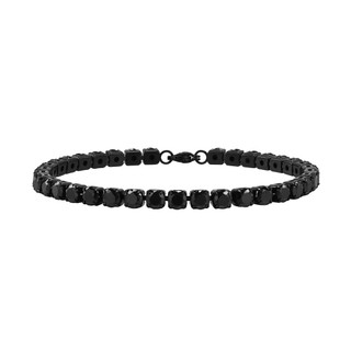 Vòng tay thời trang nam từ thép không gỉ và zircon đen, phụ kiện trang sức cao cấp BR-1495