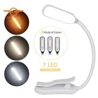 Đèn đọc sách LED linh hoạt 3 cấp độ, sạc lại, kẹp dễ dàng, mini 7, dùng cho đọc ban đêm
