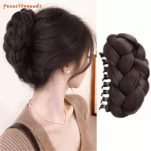 FAVORITEGOODS Bun Head Tóc Giả, Nâu Lông Tơ Tóc Bun Móng Vuốt Kẹp, Thời Trang Tổng Hợp Tóc Tự Nhiên Phụ Kiện Tóc