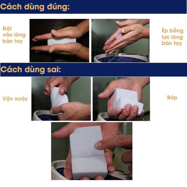 Mút xốp Melamine FAMAHA tẩy rửa làm sạch vết bẩn cứng đầu trên nhiều bề mặt, không dùng hóa chất 484