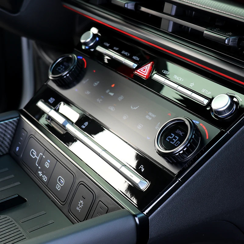 Dành Cho Xe Hyundai Santa Fe MX5 2024 2025 2 Chiếc Nhôm Đen Nội Thất Điều Hòa Không Khí Konb Vòng Viền Bao