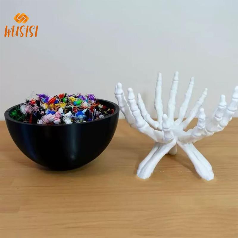 [WUSISI] Bát Kẹo Halloween Gothic Skeleton Tay Kẹo Hộp Đựng Đa Năng Halloween Người Tổ Chức Giá Đỡ Đáng Sợ Trang Trí Nhà Cửa MỚI