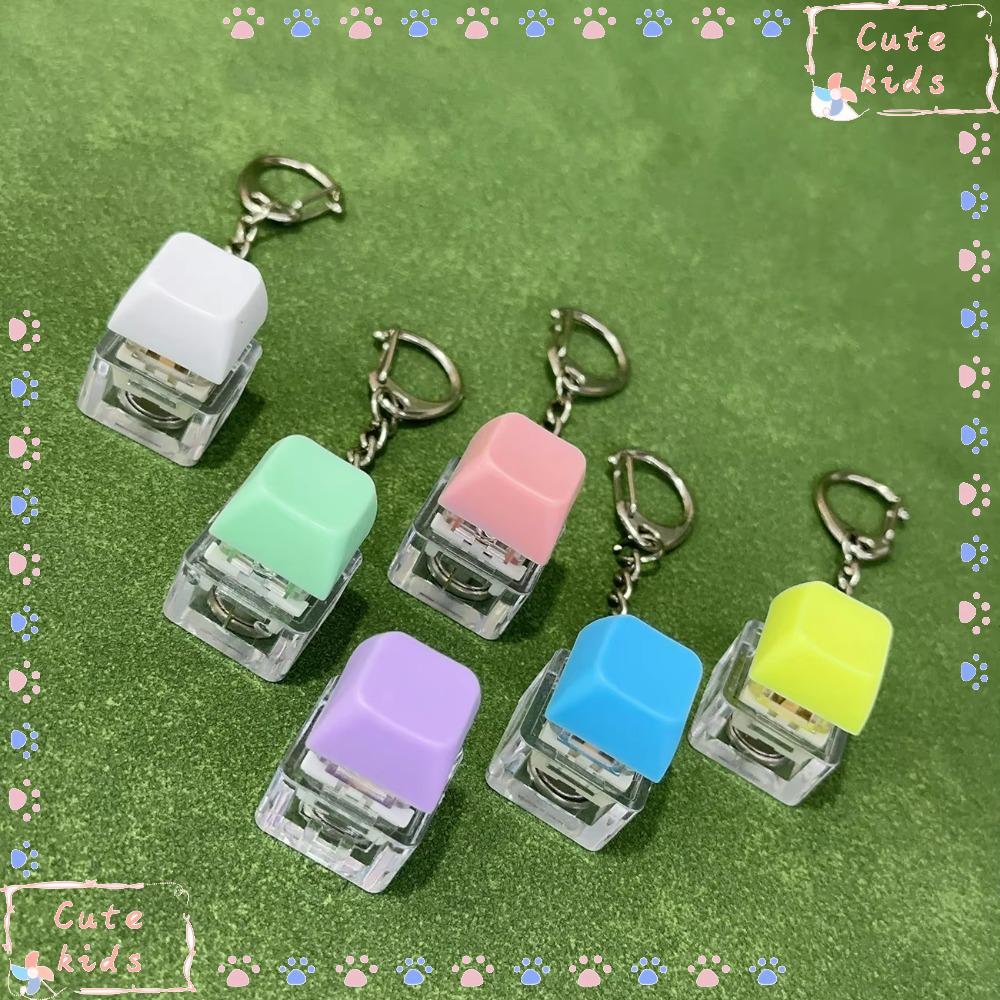Mũ bàn phím ngón tay, Keycap Phím nút Fidget Móc khóa, có đèn DIY Bàn phím giảm căng thẳng Đồ chơi Clicker