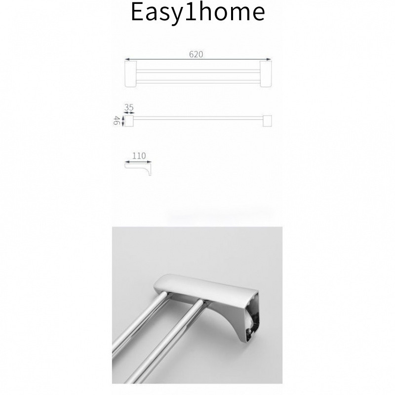 Kohler Phòng tắm cổ điển Kohler304Giá treo khăn bằng thép không gỉ cho phòng tắm, giá treo khăn tắm hai tầng, thanh treo