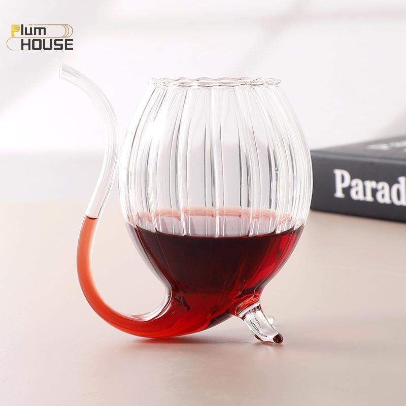 PlumHOUSE Cốc Thủy Tinh Cốc Sáng Tạo Có Ống Hút Uống Lạnh Rượu Thủy Tinh Nước Trái Cây Thủy Tinh Sóc Cốc Sử Dụng Tại Nhà Đảng Thanh Trong Suốt VN