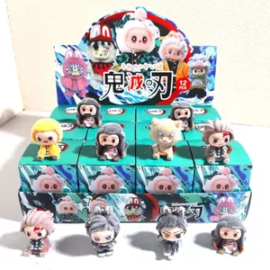 Hộp mù Anime Demon Slayer (12 cái / hộp) – Nhân vật Mini dễ thương đổ xô, Búp bê sưu tập Kawaii bằng nhựa 4cm, Trang trí bàn làm việc & Quà tặng cho học sinh Otaku