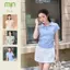 Áo Polo cộc tay cổ V Cotton dệt kim xếp ly eo PL01 MỊN VN thanh lịch