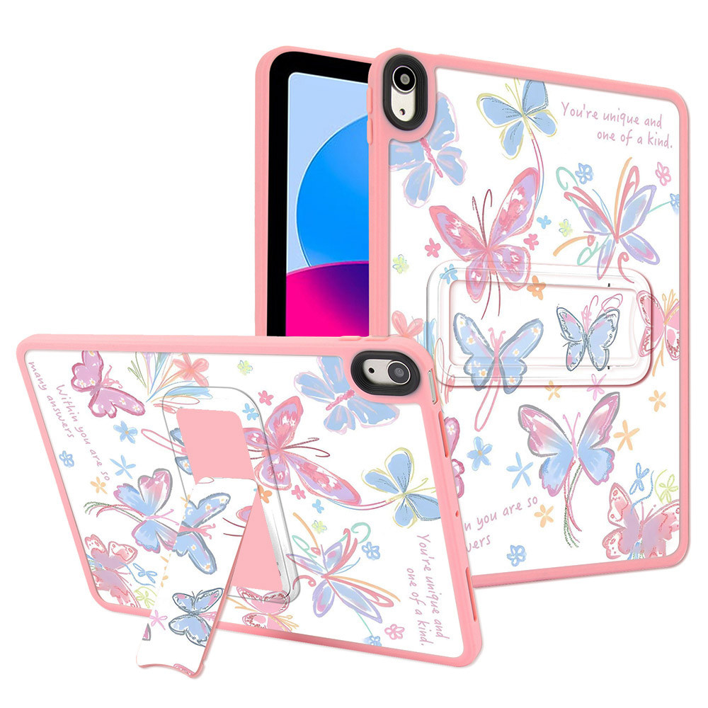 Vỏ cứng Frosted Stand Tuya Blue Butterfly cho IPad Mini 4 5 6 7 8 9 10 11 12 A16 A19 A17Pro A17 Pro Air 2 3 4 5 6 7 8 10.9 "10.2" Pro11 Pro12,9 Air M2 M3 M4 M5
