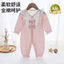 Bộ áo liền quần cho bé phong cách mỏng Áo liền quần Cotton thoải mái Bộ áo liền quần dài tay nơ quần áo