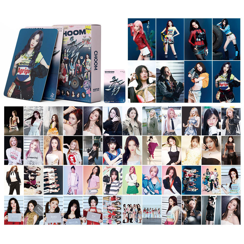 55 Chiếc BM FANCLUB HELLO MONSTIEZ CHOOM Lomo Cards REALLY LIKE YOU DRIP Love In My Heart BABYMONS7ER Photocards AHYEON Asa Chiquita Parita Haram Rora Ruka Bưu Thiếp