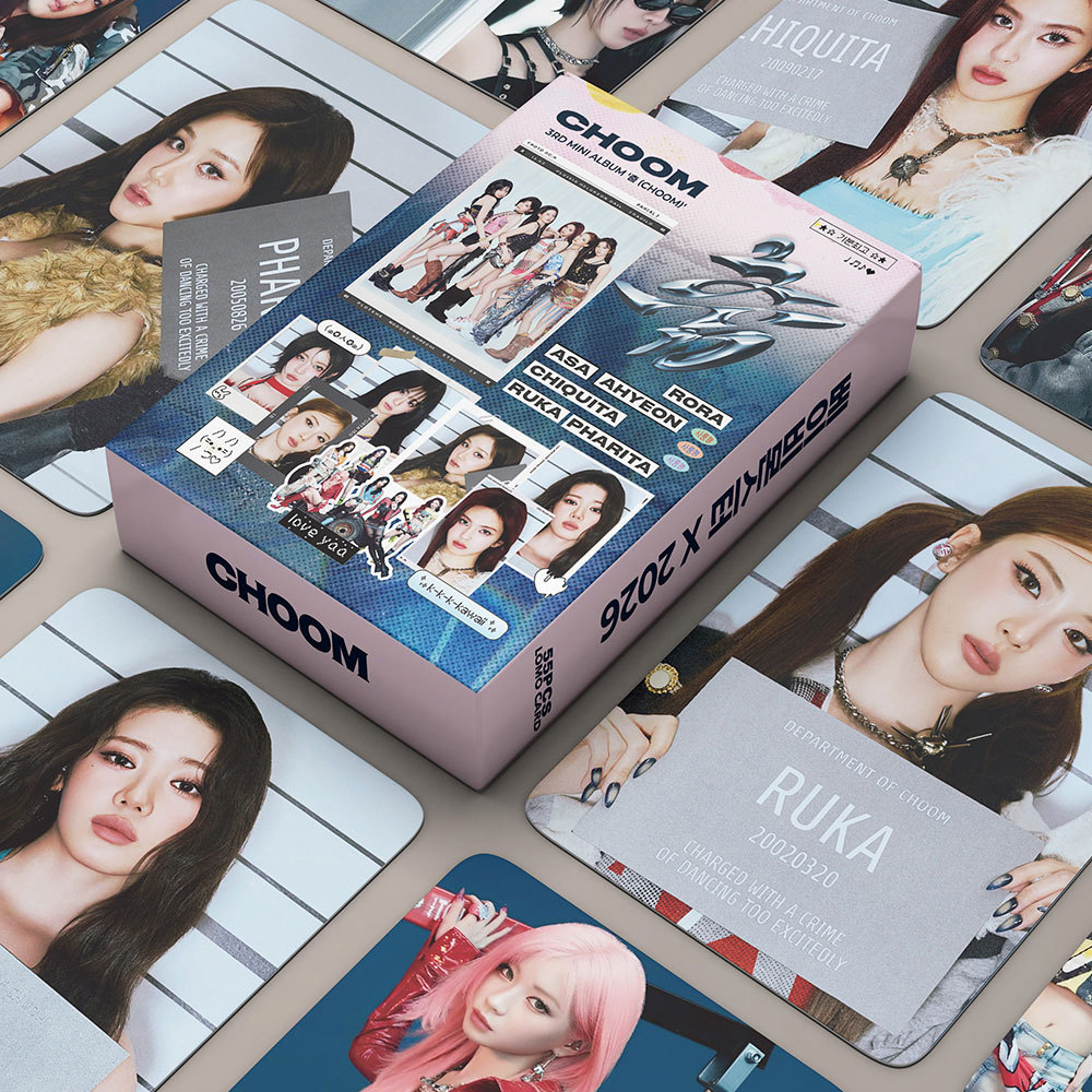 55 Chiếc BM FANCLUB HELLO MONSTIEZ CHOOM Lomo Cards REALLY LIKE YOU DRIP Love In My Heart BABYMONS7ER Photocards AHYEON Asa Chiquita Parita Haram Rora Ruka Bưu Thiếp