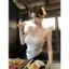 Mùa Hè Slim-fit Bên Trong Không Đều Hot Girl Mặc Ngoài Ngắn Đẹp Top Ba Chiều Hoa Trắng Camisole Nữ26031103