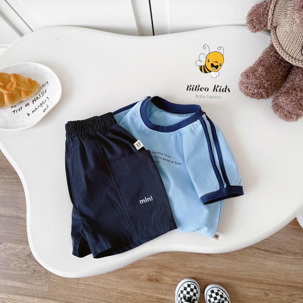 [BiBeo Kids]Bộ quần áo cộc tay RAGLANG MINI quần KAKI áo chất COTTON 4 chiều siêu co giãn