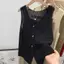 < WHPHous-t > Áo Vest chữ V dáng rộng thời trang Cotton và vải lanh Hàn Quốc mùa hè dành cho nữ đẹp
