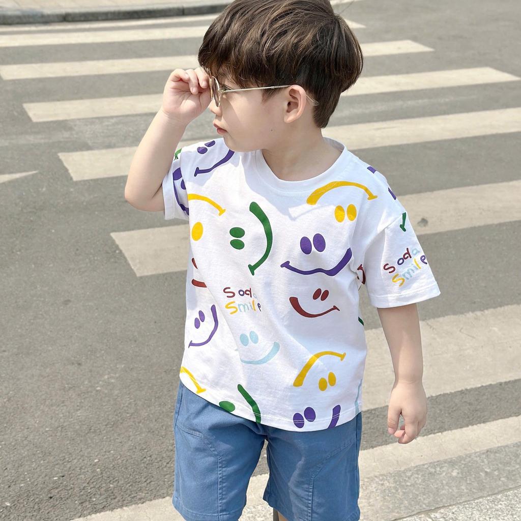 Bộ quần áo COTTON SMILE CHO BÉ TRAI, Bộ quần áo đi học đi chơi cho bé