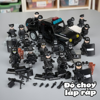 SWAT Quân Đội Khối Xây Dựng Bộ Đồ Chơi ABS Mini Nhân Vật Trẻ Em Chiến Thuật Chơi Mô Hình Hình