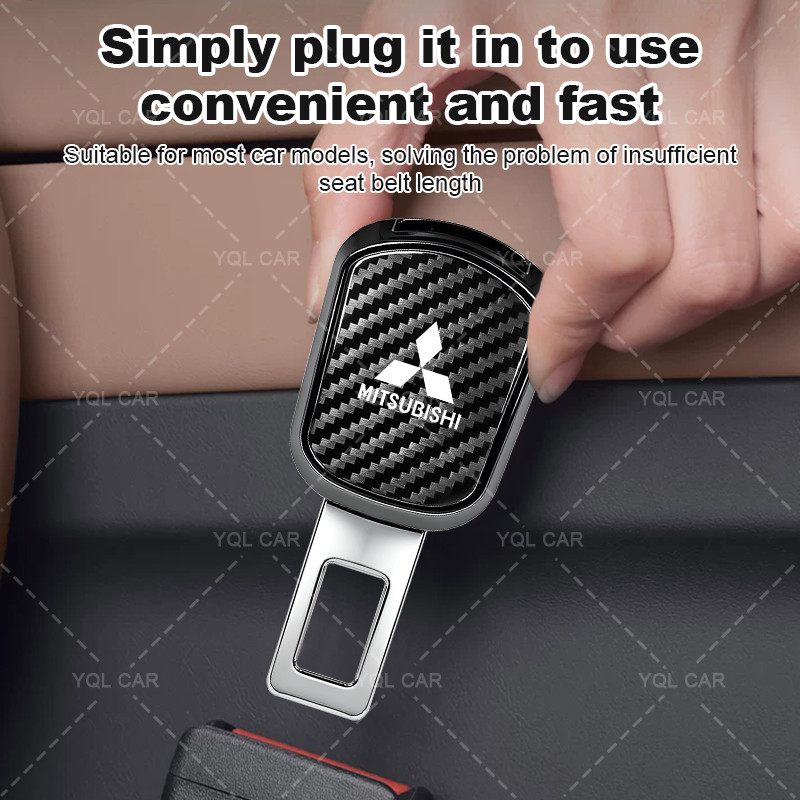 1 / 2 Chiếc Sợi Carbon Dây An Toàn Ô Tô Mở Rộng Dây An Toàn Xe Hơi Kẹp Cho Mitsubishi ASX Lancer Pajero Outlander L200 EVO EX Hàng Hóa