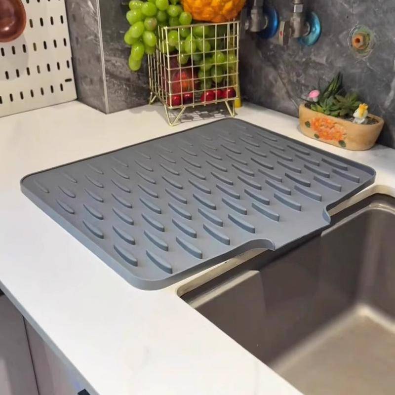 CANAMEK Silicone Dish Sấy Thảm Dễ Dàng Làm Sạch Chống Chảy Nghiêng Thiết Kế Kích Thước Lớn Cho Mặt Bàn Bộ Đồ Ăn Bảo Vệ Sấy CSF