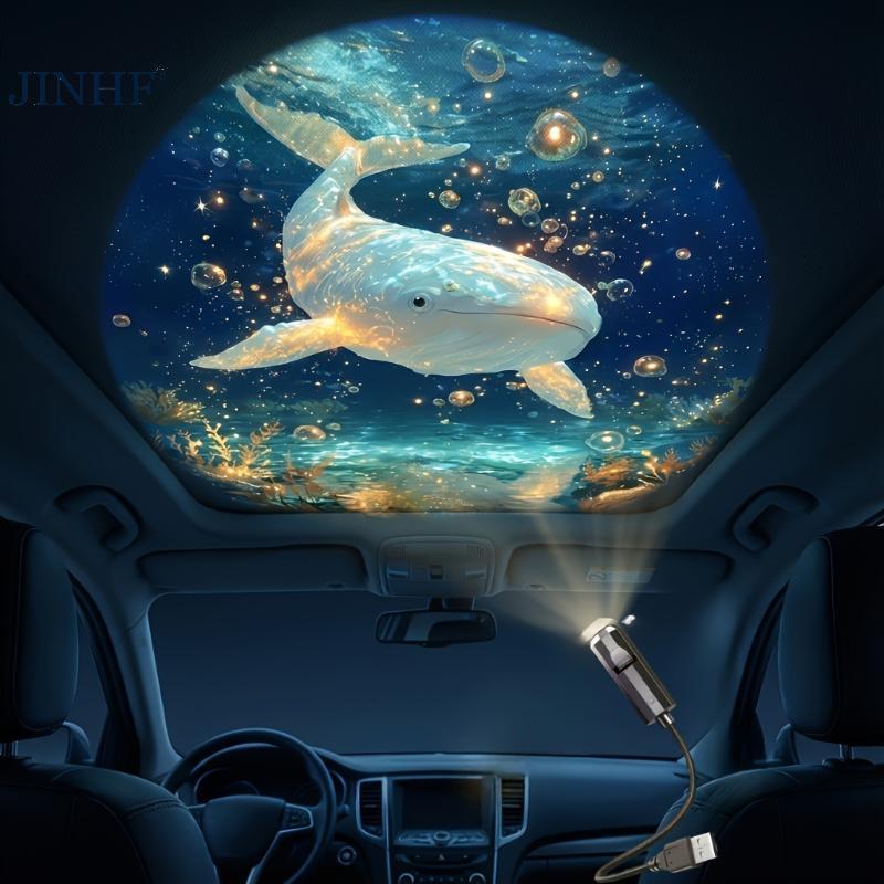 Đèn máy chiếu đại dương USB JINHF LED với 8 tấm đèn sống biển để làm dịu hiệu ứng trong phòng ngủ và phòng chơi cho bé HOT