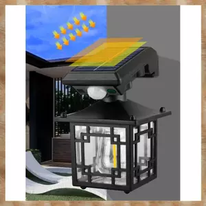 Đèn lồng tường năng lượng mặt trời Chống nước ngoài trời 200LM Cảm biến chuyển động Đèn tường Hàng rào Đèn cảm biến chuyển động siêu sáng