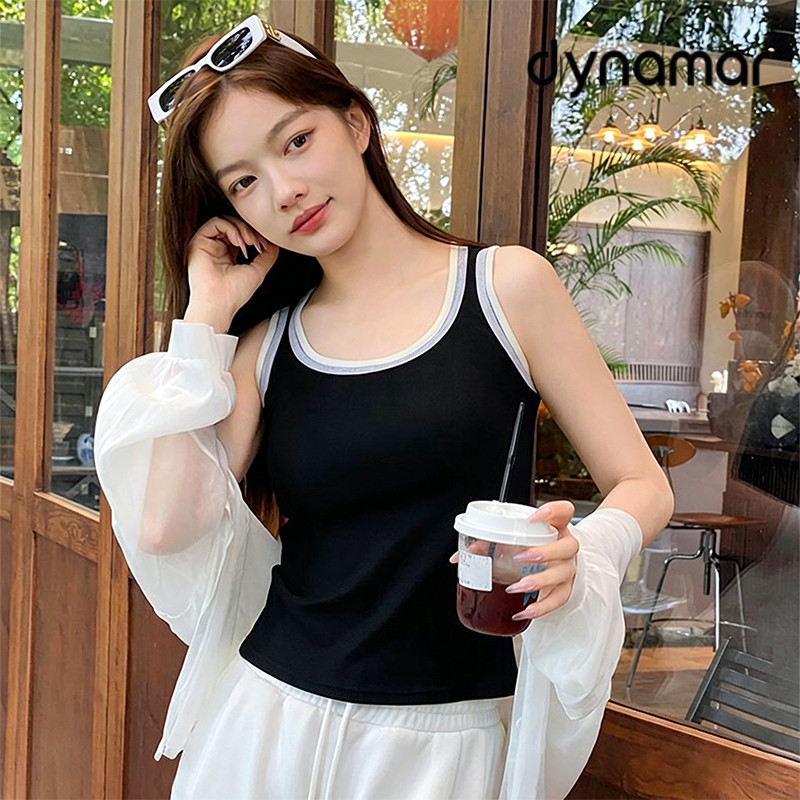 【dynamar】Áo Ba Lỗ Nữ, Áo Tank Top Nữ Chất Liệu Tencel Ôm Body Phong Cách Thể Thao