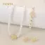 PNPIA- 3 Chiếc Camellia Nữ Đảng Nelace Vòng Tay Và Bông Tai Bộ Thanh Lịch Cô Dâu Trang Sức Quà Tặng