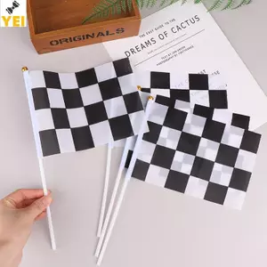 < YEI > 10 Cái Và Cờ Vuông Trắng Tay Đua Cờ Vẫy Cờ Đua Cờ Ô Tô Cờ Mới