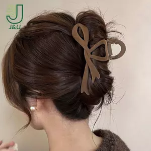 Kẹp tóc nơ nhung đỏ thu đông, kẹp càng cua nữ, phong cách Pháp thanh lịch, phụ kiện tóc Hàn Quốc, tặng nữ