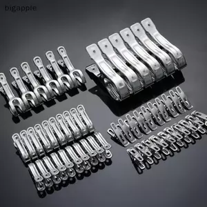 Bigapple 5 / 6 / 10 / 20 Chiếc Kẹp Quần Áo Bằng Thép Không Gỉ Kẹp Chịu Lực Khăn Chăn Kẹp Chống Gió RDG
