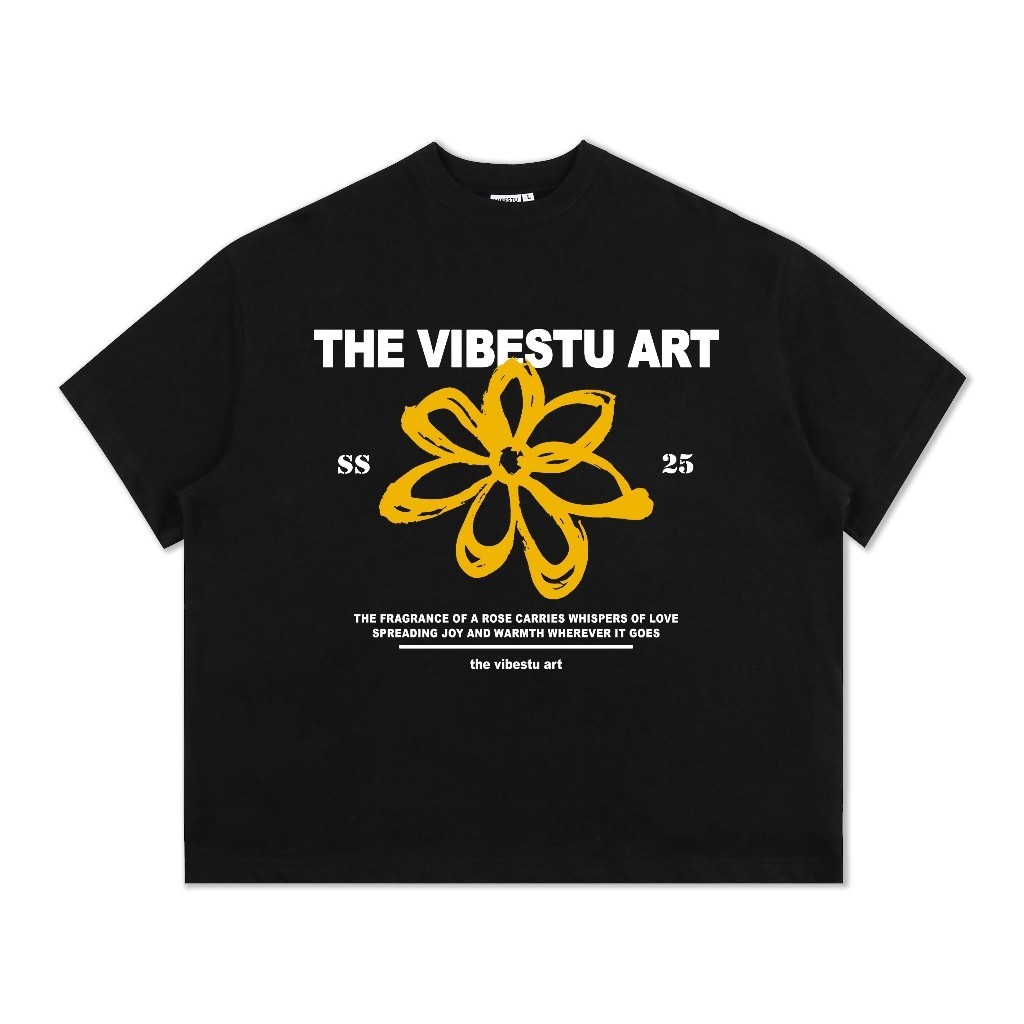 （Giao hàng 24h）Angela  Áo Thun Nam Nữ in " Flower SS25 " Form Rộng Unisex 220Gsm 100% Cotton Local Brand