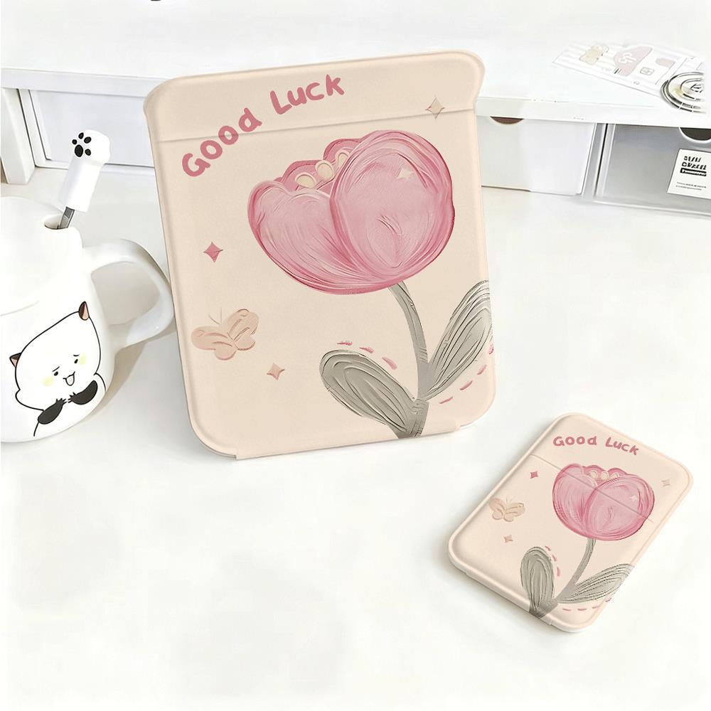 Hoa tulip mang may mắn Chất liệu bền đẹp, kiểu dáng hiện đại Gương trang điểm gấp cao cấp