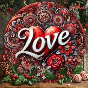 HELLOYOUNG Trang trí nghệ thuật treo tường bằng kim loại cho phòng khách, Trang trí tròn mộc mạc, Quà tặng Valentine khách sạn tại nhà
