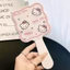 Gương Cầm Tay Kèm Lược Hello Kitty Cho Nữ, Gương Vuông Trang Điểm Kèm Lược In Hình Mèo Dễ Thương