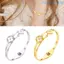Unstop * Ti Steel Vòng tay cỏ 4 chân Thiết kế chống phai màu Trang sức khóa an toàn cho lễ kỷ niệm sinh nhật