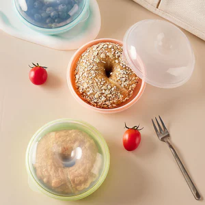 Hộp Trái Cây Hộp Bánh Mì Hộp Hạt Trái Cây Hộp Di Động Ăn Sáng Bánh Mì Hộp Giữ Tươi Tròn Có Thể Vi Sóng Hộp Bảo Quản Thực Phẩm 5IYF