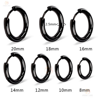 Bông tai thép y tế 316 Kim mịn Dễ dàng khóa Vòng trơn Đường kính ống 2.5mm Không gây dị ứng Da nhạy cảm 8-20mm Nhiều thông số kỹ thuật Quà tặng thời trang Nam Nữ