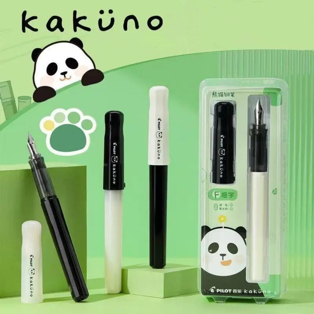 PILOT Kakuno Panda Fountain Pen F Fine Nib Madoromi Color Series Bộ quà ...