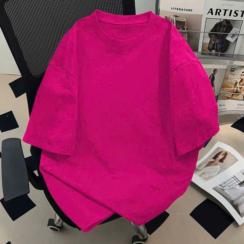 Áo Thun Trơn Màu Tươi Phom Xuông Unisex Nam Nữ Vải Dày Mịn Có Free size- chag3158
