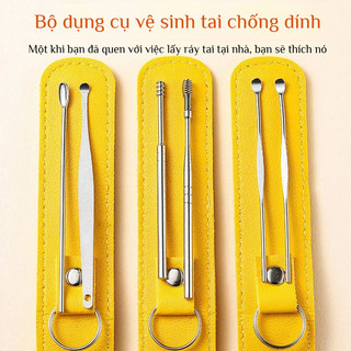 🔥Giá sốc🔥Bộ dụng cụ vệ sinh tai 6 món, dụng cụ vệ sinh tai tại nhà cho người lớn, bộ dụng cụ ngoáy tai xoắn ốc di động、ngoáy tai bộ、ngoáy tai、Lấy ráy tai thép không rỉ