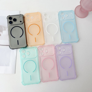 Ốp điện thoại TPU mềm mờ từ tính cho iPhone 17 16 15 14 Pro Promax 17 Air Plus Vỏ chống sốc bốn góc không màu vàng