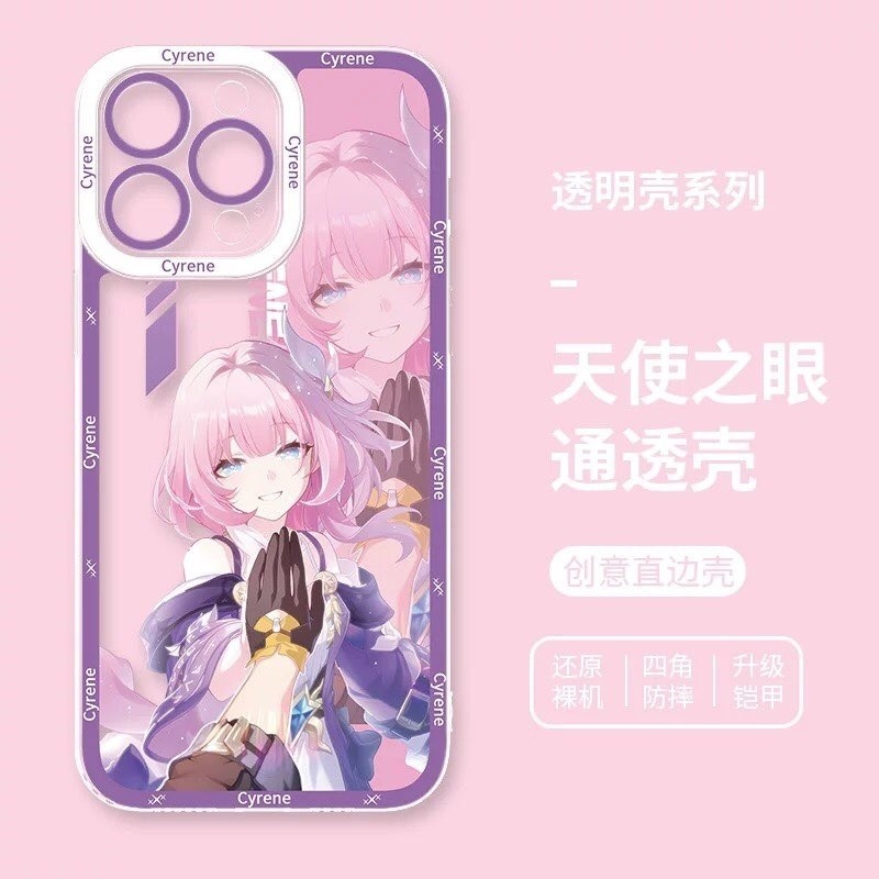 Honkai Star Rail Cyrene Vỏ Cho Iphone 11 12 13 14 15 16 Pro Max XR XS Max Ốp Lưng Silicon Dễ Thương Họa Tiết Mềm TPU Trong Suốt