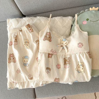 [Pre-Order]-Set 2 Dây Bộ Ngủ Mềm Mát Chất Đũi Nhiều Hoạ Tiết Dễ Thương QC Loại 1 mát mẻ thoải mái