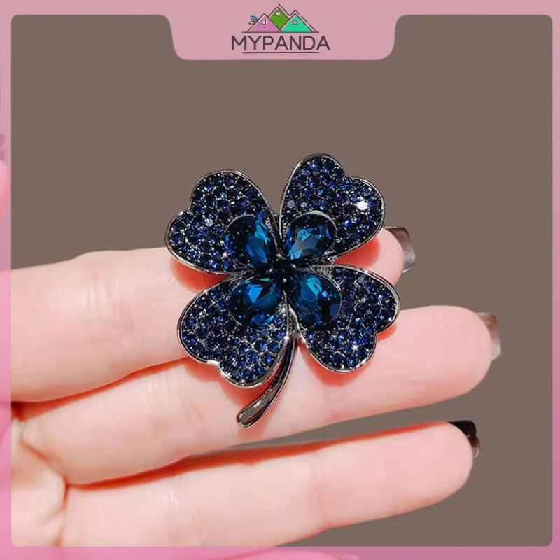 MYPANDA Pha Lê Thời Trang Kim Cương Giả Bốn Lá Cỏ Ba Lá Trâm Cài Cho Nữ Quần Áo Áo Trang Sức Dự Tiệc Phụ Kiện Quà Tặng.